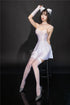 Satin Smooth Backless Pleated Micro Mini Dress for Women